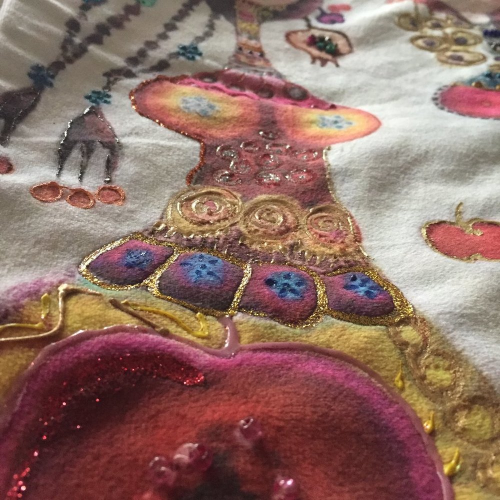 Handpainted throw pillow case - Picture 4 of 7